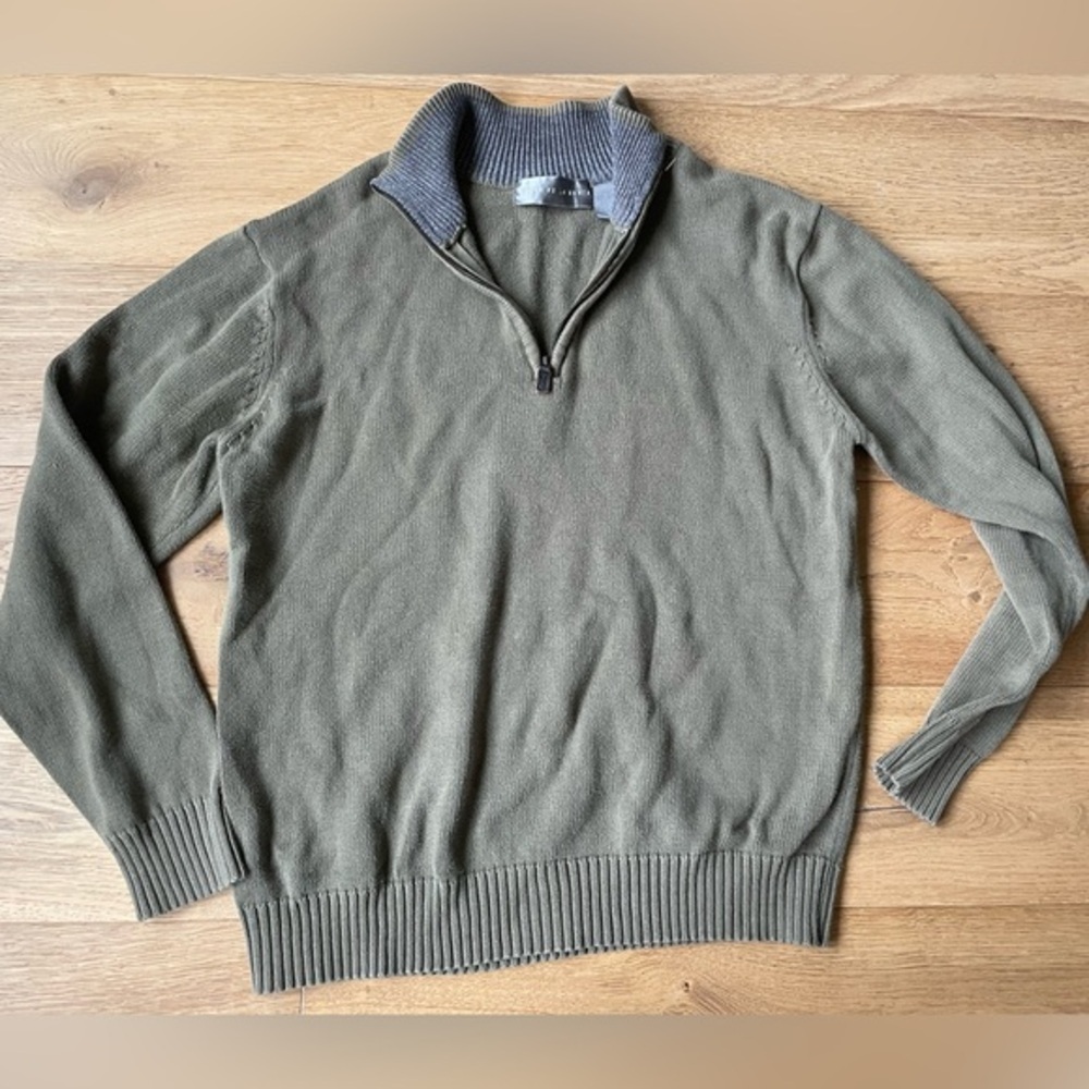 Oscar de la renta half zip sweater mens large 100% cotton